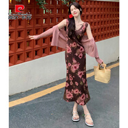 皮爾卡丹大碼女裝春夏季微胖法式氣質(zhì)碎花V領(lǐng)吊帶連衣裙+針織開(kāi)衫兩件套裝 開(kāi)衫【純色百搭/寬松顯瘦/休閑時(shí) M (建議90-100斤)