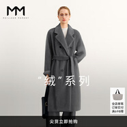 麥檬MM1OOALPACA羊駝蘇力長(zhǎng)毛 皮草感經(jīng)典1018O1大衣毛呢外套 巖石灰5F8970682 155/80A/S（100-115斤）