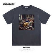 ENNAZORO宿醉白雪公主25春夏純棉短袖T恤衫寬松重磅情侶裝T-shirt 黑色 M 碼 建議90-120斤