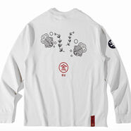 C2潮朝小鯉魚潮牌重磅純棉長(zhǎng)袖T恤男女情侶卡通基礎(chǔ)260g寬松百搭休閑 白色 S