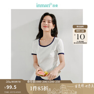 茵曼（INMAN）多色無(wú)袖顯瘦吊帶背心T恤女裝2025夏季新款簡(jiǎn)約休閑百搭圓領(lǐng)上衣 牙白色-18424213 M