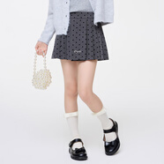 媛媛公主兒童裙子春秋款女童學(xué)院風(fēng)復古波點(diǎn)百褶裙中大童洋氣百搭半身裙潮 單件半身裙 130 cm