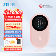 中興隨身wifi6【送1500G流量】無線移動支持5G/4G設(shè)備插卡路由器宿舍車載戶外上網(wǎng)便攜高速流量不限速 中興U10S Pro粉色+一年全國流量套餐