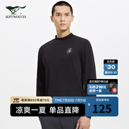 七匹狼【商場同款】男士T恤衫時尚休閑圓領(lǐng)套頭打底衫簡約親膚通勤百搭 001(黑色) M 165/84A