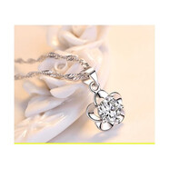 KZD999純銀項鏈鎖骨鏈女送女友生日禮物四葉草簡(jiǎn)約氣質(zhì)吊墜百搭 綻梅白鉆+水波鏈+證書(shū)