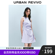 UR2025春季新款女摩登氣質(zhì)褶皺收腰顯瘦無袖連衣裙UYY750030 淡紫 L