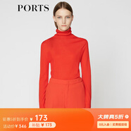 PORTS寶姿商場(chǎng)同款 秋季女裝簡(jiǎn)約高領(lǐng)羊毛套頭針織衫LA9K455JKW001 南瓜橙 XS