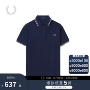 Fred Perry男士POLO衫2025夏季商務短袖重磅麥穗多彩T恤M3600 Y59/深藍色 L