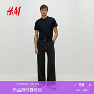 H&M男裝T恤2025年夏季新款時(shí)尚休閑正肩棉質(zhì)T恤1207724 海軍藍 S 170/92