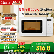 美的（Midea）變頻小清新微波爐 液晶屏幕 磨砂面板 小型20L家用 匠心工藝（PM2002）