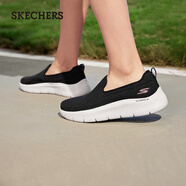斯凱奇（Skechers）女鞋夏一腳蹬健步鞋淺口媽媽休閑鞋124847 黑色/BLK 40