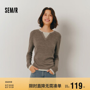 森馬（Semir）森馬毛衣女短款假兩件含羊毛針織衫24冬新款保暖內(nèi)搭109724107015