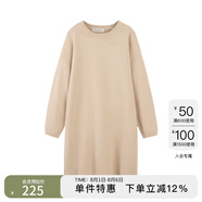 Marc O'Polo /MOP 春季新款厚毛織寬松中長款純棉針織連衣裙女 燕麥色145 34