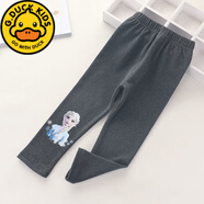 G.DUCKKIDS女童裙子春秋愛莎公主裙女寶寶艾莎洋氣兒童冰雪奇緣連衣裙蓬蓬裙 加絨灰色打底褲 90 cm 建議身高80