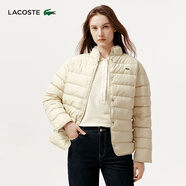 LACOSTE法國鱷魚(yú)女裝秋冬時(shí)尚潮流立領(lǐng)短款外套羽絨服女|BF5482 E8M/米色 M 38/165