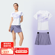 川崎（KAWASAKI）羽毛球服女神運動(dòng)套裝女夏季短袖T恤運動(dòng)裙兩件套運動(dòng)服速干衣 優(yōu)雅紫套裝B M