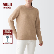 無(wú)印良品 MUJI 女式 含牦牛絨駱駝絨圓領(lǐng)毛衣 長(cháng)袖針織衫秋 冬季 米色 M -L(165/88A)
