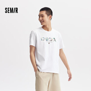 森馬【短袖合輯】短袖T恤男夏季男女同款休閑風(fēng)上衣t恤百搭簡(jiǎn)約款 E款-漂白10007 2XL