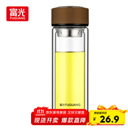 富光男女士雙層玻璃杯 高硼硅玻璃304茶隔水杯子 帶茶隔泡茶杯320ml