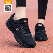361°女鞋運動(dòng)鞋女網(wǎng)面透氣2025春夏季361度女士休閑旅游鞋跑步鞋子女 曜石黑/玫瑰金2266 35