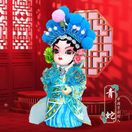 偉龍京劇人偶中國(guó)風(fēng)特色禮物送老外出國(guó)教師節(jié)禮物北京絹人娃娃桌擺件 青蛇（禮盒+禮袋）國(guó)粹