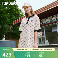 斐樂（FILA） FUSION潮牌女子連衣裙夏新款時尚寬松POLO領(lǐng)連身裙 乳糖色-BG L