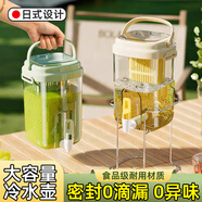 麥?zhǔn)嫣乇淅渌畨貛堫^大容量食品級(jí)可放冰箱用專用夏季夏天家用耐高溫 0L 薄荷綠[單壺+水壺架+瀝水盤]2000