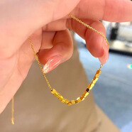 黃金流蘇蝴蝶套鏈女款金包銀999吊墜項鏈鎖骨鏈情人節(jié)送老婆禮物 20顆方糖吊墜（金包銀）贈項鏈 【證書+禮盒】