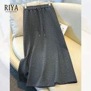 芮妍雅高端高腰灰色衛裙半身裙女秋冬季2025新款今年流行的氣質(zhì)a字傘裙 深灰色 M 27 建議95-105斤