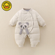 G.DUCKKIDS小黃鴨嬰兒羽絨服連體衣秋冬保暖爬服男寶寶白鴨絨加厚衣服秋冬裝 5619灰色 66 建議0--3個(gè)月