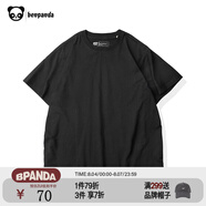 熊貓·本（ben.panda）純色短袖t恤男寬松圓領(lǐng)潮體恤衫夏純棉情侶半袖打底衫衣多穿 黑色 2XL