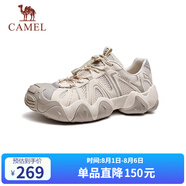 駱駝（CAMEL）【云山】網(wǎng)面戶外徒步登山休閑丑萌鞋情侶 G15M076104 燕麥色 41