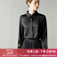 顏域（YANYEE） 顏域女裝百搭長(cháng)袖氣質(zhì)襯衣女秋裝2024新款OL職業(yè)襯衫女 黑色 XL