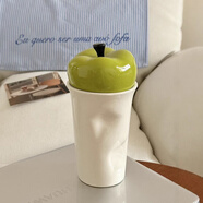 宰摟創(chuàng  )意蛇果杯顏值讓你愛(ài)上喝水的杯子防燙隔熱設計感陶瓷禮品杯子40 蛇果杯-綠色
