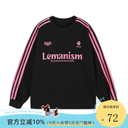 LEMANISM短袖男t恤夏季美式復(fù)古運動體恤衫女寬松休閑上衣情侶裝寬松百搭 黑色紅條 長*袖版 S