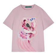 云思木想Ysimo-X摩登國風(fēng)2025夏季新款刺繡新中式短袖T恤女12711 粉色 S
