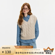 范思藍(lán)恩老錢風(fēng)氣質(zhì)絞花針織開衫馬甲背心polo領(lǐng)套頭毛衣女14149 背心款 M