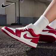 耐克（NIKE）男鞋Air Jordan Low aj1喬1 防滑耐磨低幫運動休閑鞋 紅白籃球鞋553558-16644 【建議腳長28厘米】