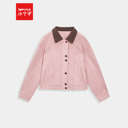 IEF/愛(ài)依服2025秋季新款美式小眾設計感休閑百搭拼色磨砂皮外套