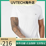 阿瑪尼（Emporio Armani）EA 男士時(shí)尚鷹標(biāo)修身純棉短袖T恤 白色 S