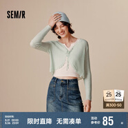 森馬針織開(kāi)衫女短款簡(jiǎn)約甜美風(fēng)春秋V領(lǐng)修身上衣清新107624106001