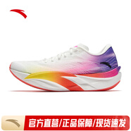 安踏（ANTA）C202 6代丨馬拉松碳板競速跑鞋 【男款】紙莎白/熒光晨曦紅/紅-5 41 (255mm)