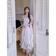 南風(fēng)谷【月光手札】重工立體鏤空繡花蓬蓬裙女夏季2025新款連衣裙 月杏色(連衣裙) 現貨 L