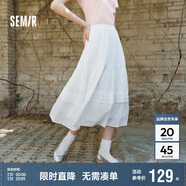 森馬（Semir）半身裙女松緊腰A字裙氣質(zhì)夏季2025拼接蕾絲波點(diǎn)長(zhǎng)裙109325120005