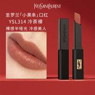 YSL小金條小黑條方管口紅黑管唇釉唇膏1966/610/416/314禮盒送禮 【小黑條口紅】#314 冷茶裸