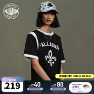 PALLADIUM帕拉丁上衣棉質(zhì)撞色鳶尾花印花時尚女款短袖T恤198233 鉛黑色 M