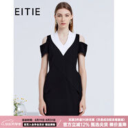 愛(ài)特愛(ài)（EITIE）秋冬新款女裝連衣裙時(shí)尚OL漏肩通勤中裙3907690 黑色20 M 160