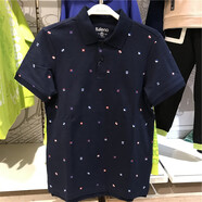 班尼路 BALENO男裝polo修身翻領(lǐng)波點印花短袖POLO衫 彩虹藍(lán)B25 S
