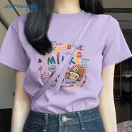 真維斯（JEANSWEST）白色短袖t恤衫女士2025新款夏季寬松休閑簡約純棉上衣半袖女生