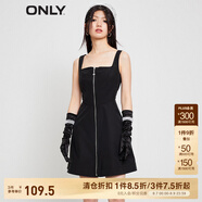 ONLY時尚百搭短款A(yù)字吊帶雪紡連衣裙女|123207028 E39黑豆 XS 155/76A